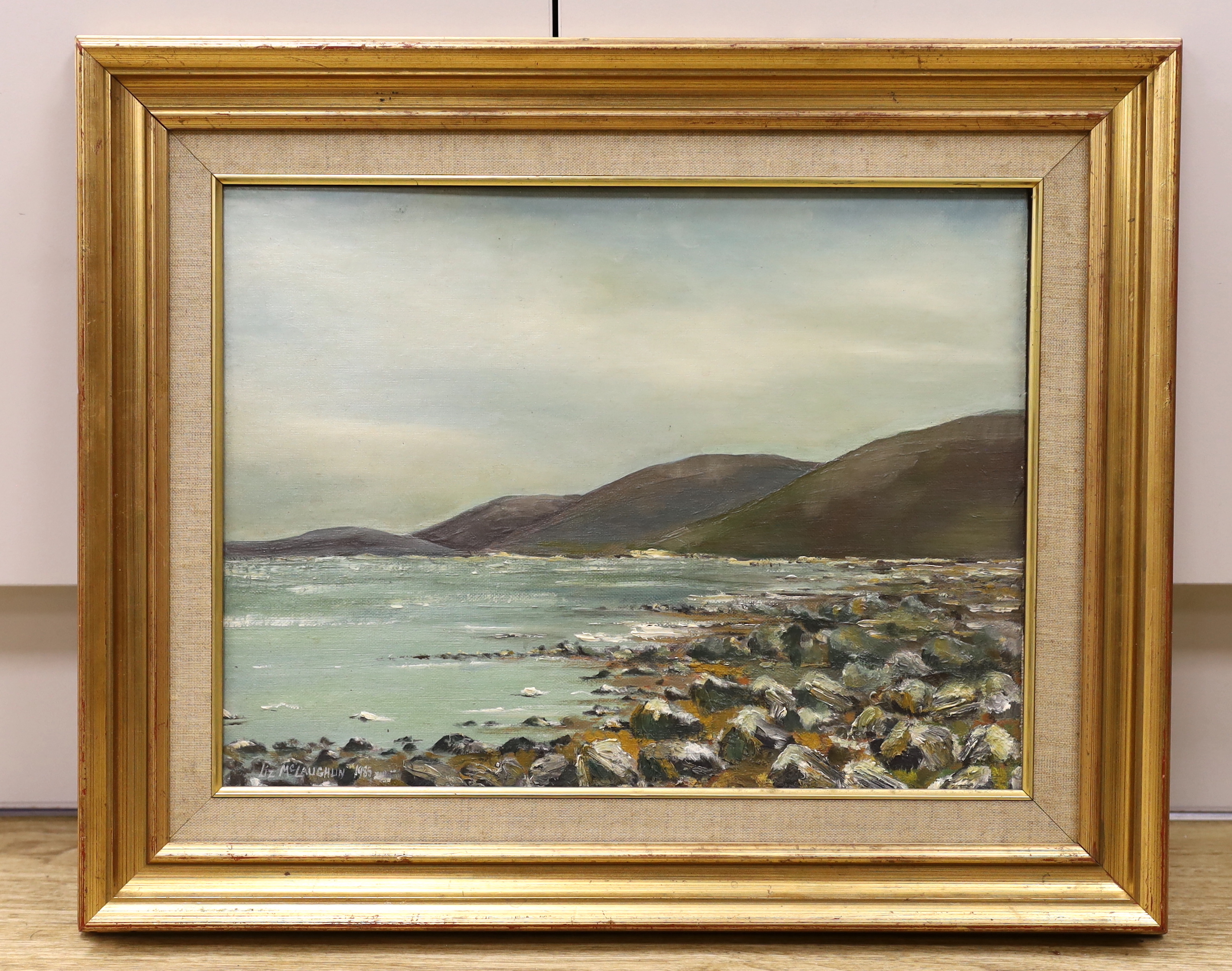 Liz McLaughlin, oil on board, 'Ballyvaughan Bay County Clare', signed and dated 1985, 30 x 40cm